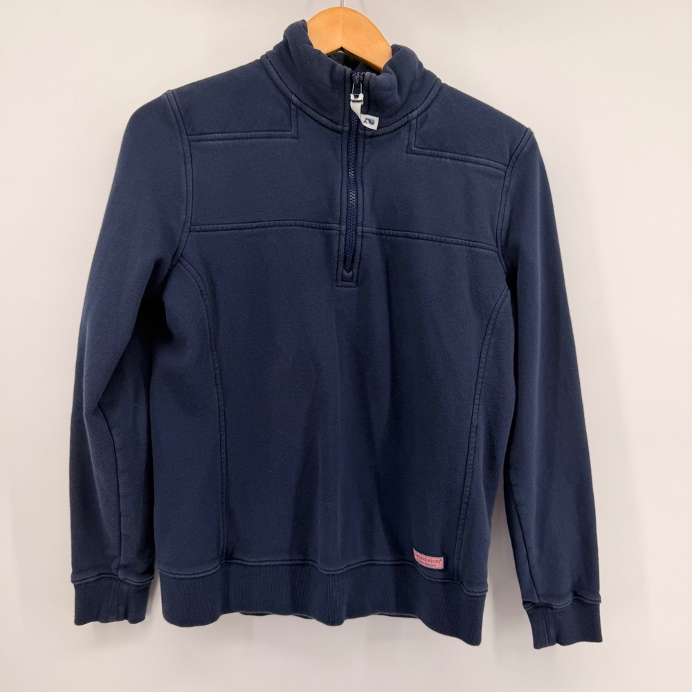 Vineyard Vines Pullover Women's Small Navy Blue Quarter Zip Mock Neck Sweatshirt
